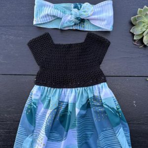 Demin Gray_ Sage Circle Heydi-bo dress and Headband